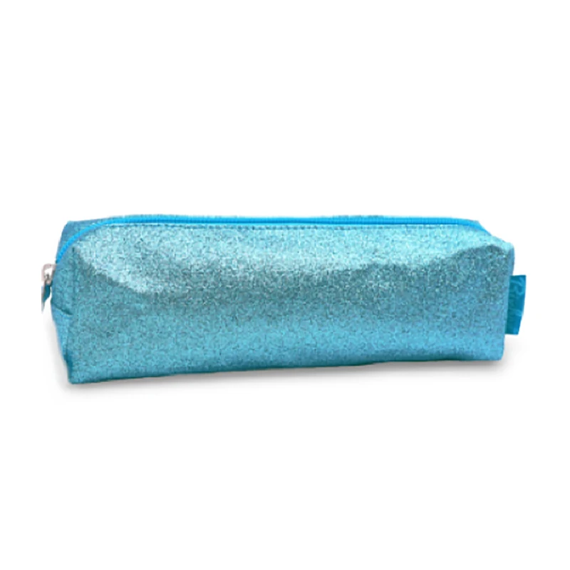 2022 NEW Stationery pen case pencil  storage bag writing box many colors FELT bags with Glitter BLUE