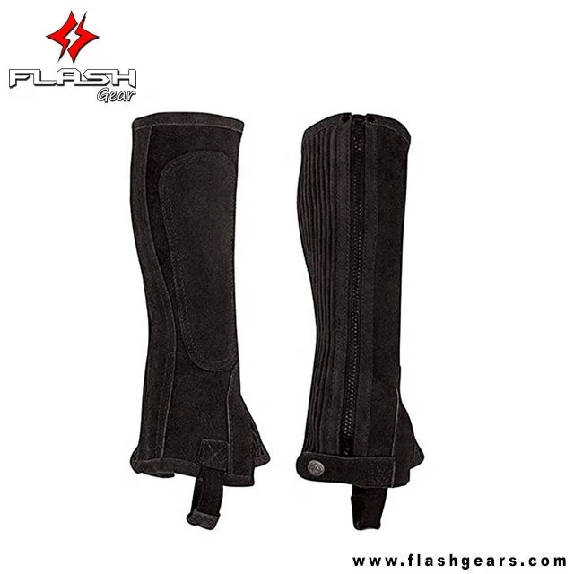 High Quality Adult Leather Horse Riding Half Chaps in Brown Color Half Chaps Men Genuine Leather Chaps for Men
