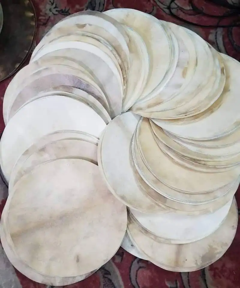 Прочный 16-дюймовый Vellum барабанная головка с индивидуальным логотипом из козьей кожи шаманский музыкальный инструмент аксессуар