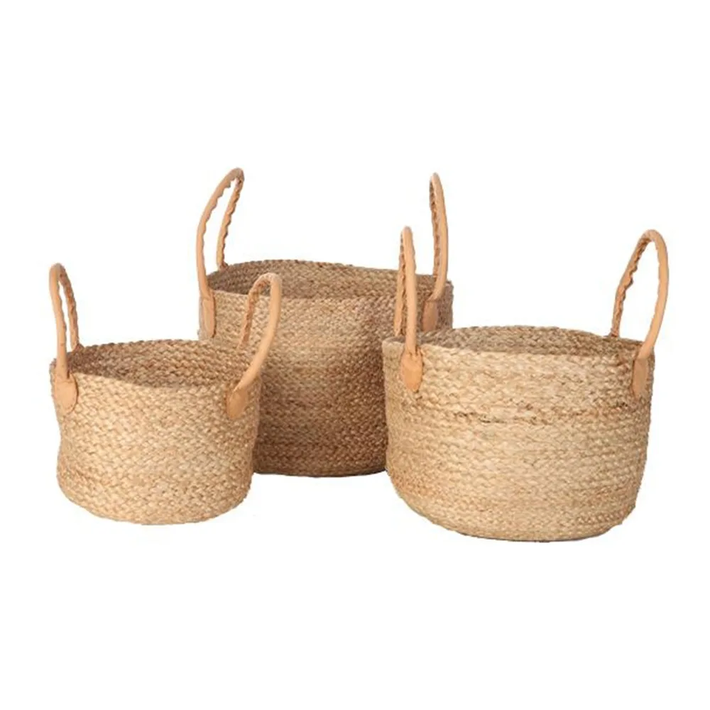 Eco Friendly High quality custom OEM pricing Storage Organizer 100% Natural Color Jute Basket from Bangladesh