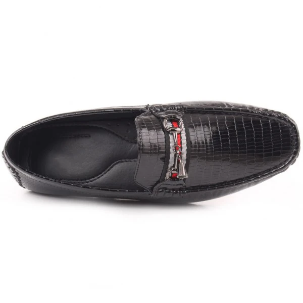 Black color design men moccasins leather shoes casual mens dress leather outdoor shoe