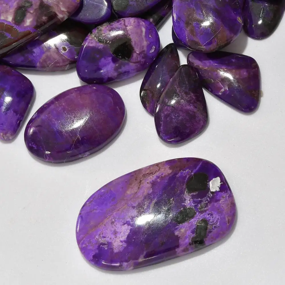 100% Natural African Sugilite Loose Gemstone Wholesale Fancy Shapes Free Size Sugilite Stone Cabochons for Making Jewelry Bulk