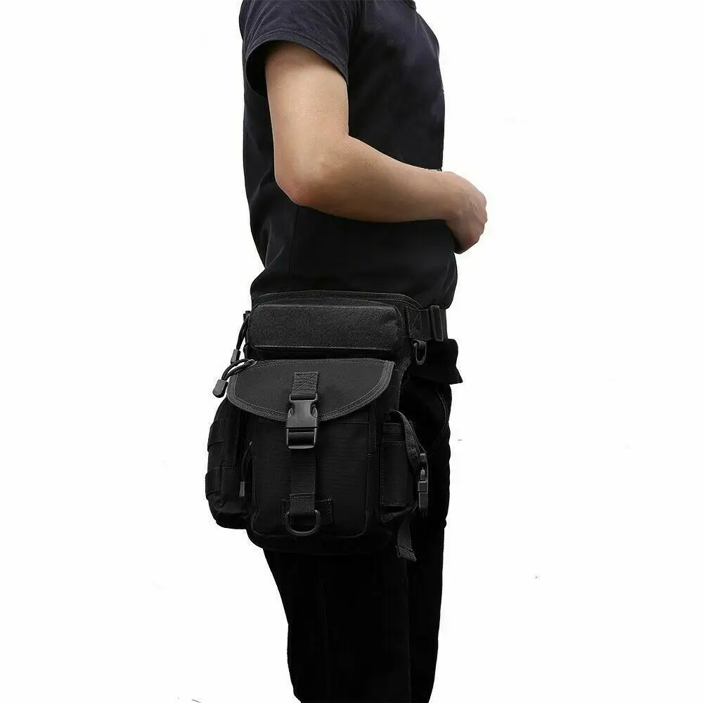 Hot Selling Outdoors Solid Color Cycling Hunting Waist Belt Hip Bag Tactical Thigh Leg Bag Thigh Bags For Unisez