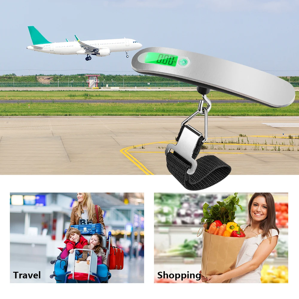 A12-0031 Amazon Best Seller Portable 50kg/110lb Capacity Weight Scale Lcd Display Digital Luggage Scale