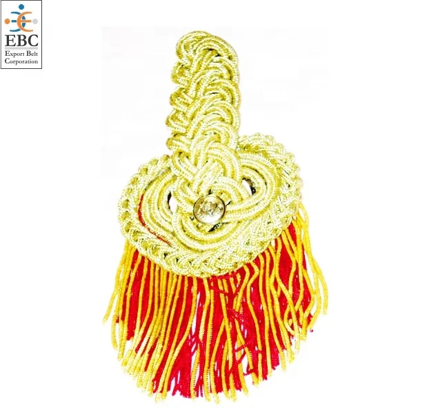 OEM Golden Border Epaulettes or a fines franges Wholesale Gold Metallic Thick or Thin Bullion Fringe Epaulettes Fashion Patch