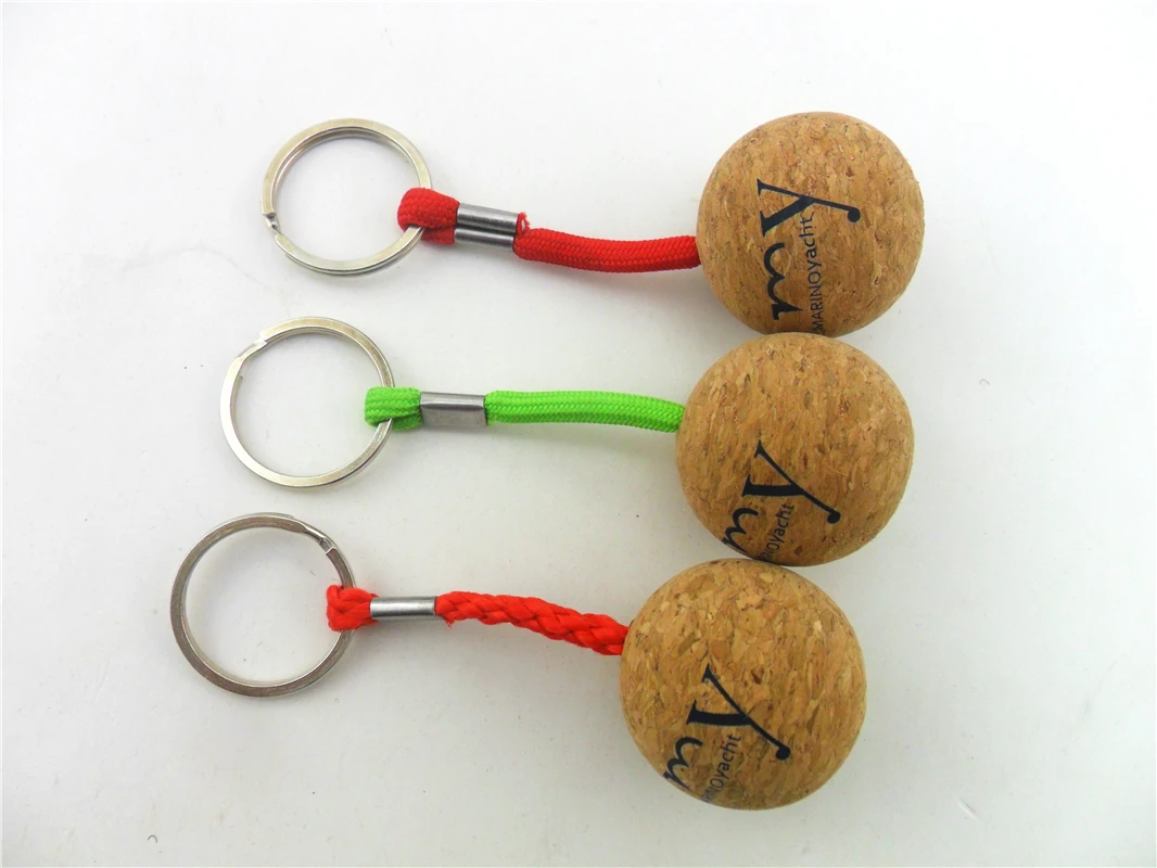 Hot sale soft neoprene round ball buoy floating keychain floating cork wood rectangle monkey keychain floating keychains foam