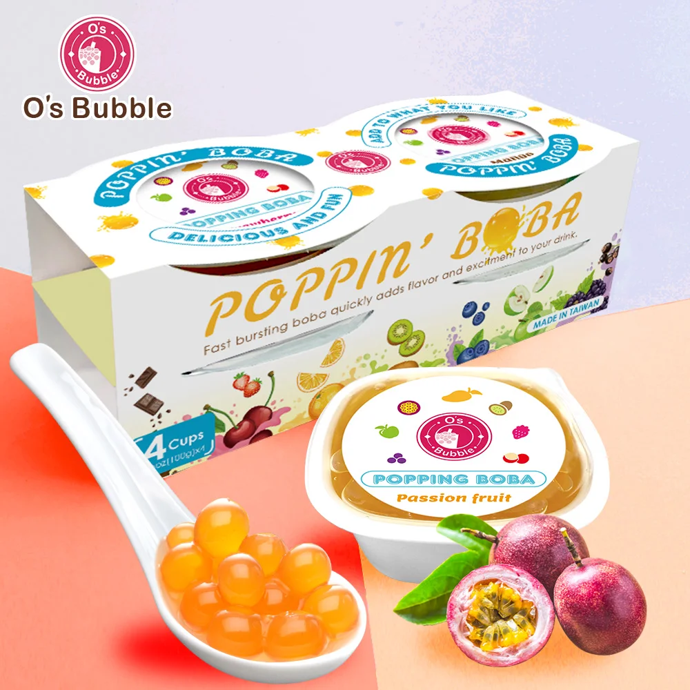 Passion fruit Juice Pearls 4-cup/pack Popping Boba for Drink