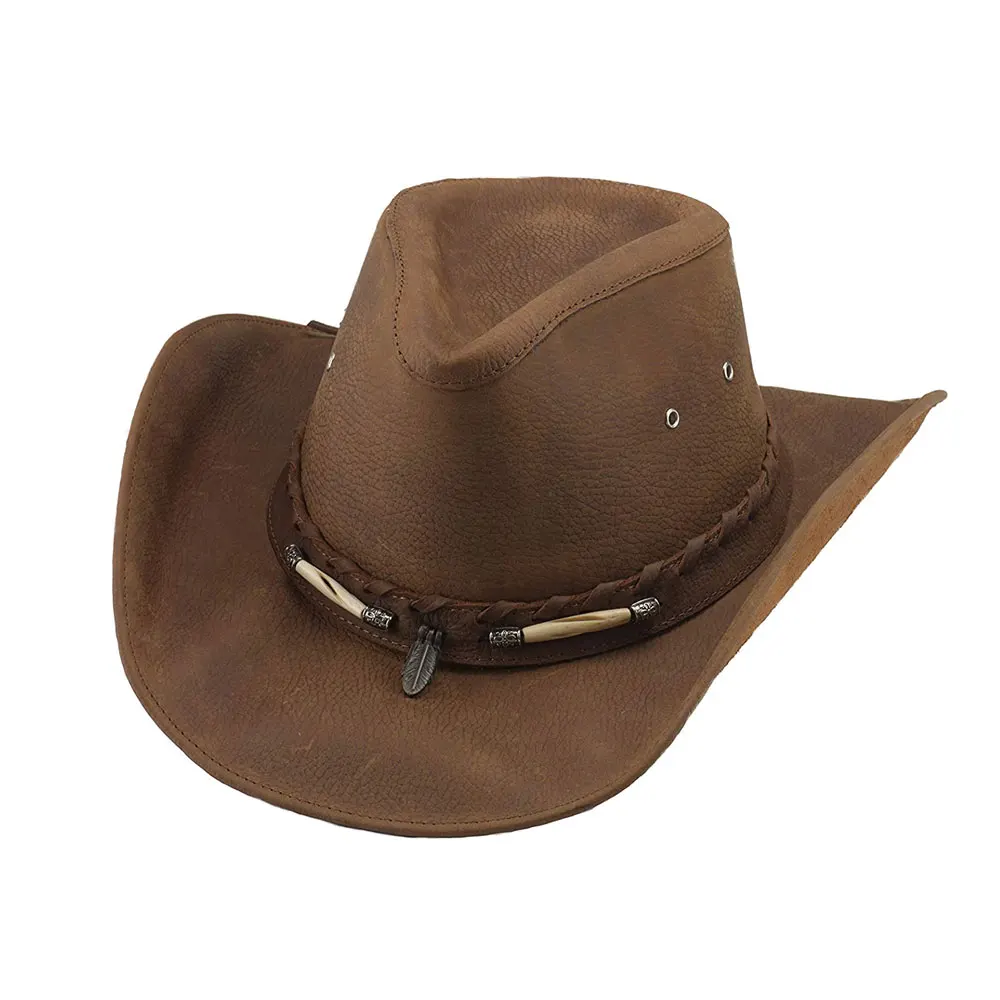 Men Top Quality Cow Boy Leather Hat Fashionable For Adults Cowboy Hat Horse Riding Hats