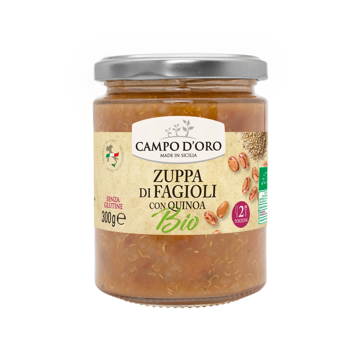 
Zuppa di Fagioli Biologica con Quinoa 