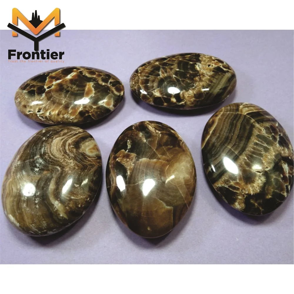 High Quality Natural Chocolate Calcite Handmade Palm Stones Showpiece Polished OEM Gemstone Healing Crystal Craft from Pakistan.