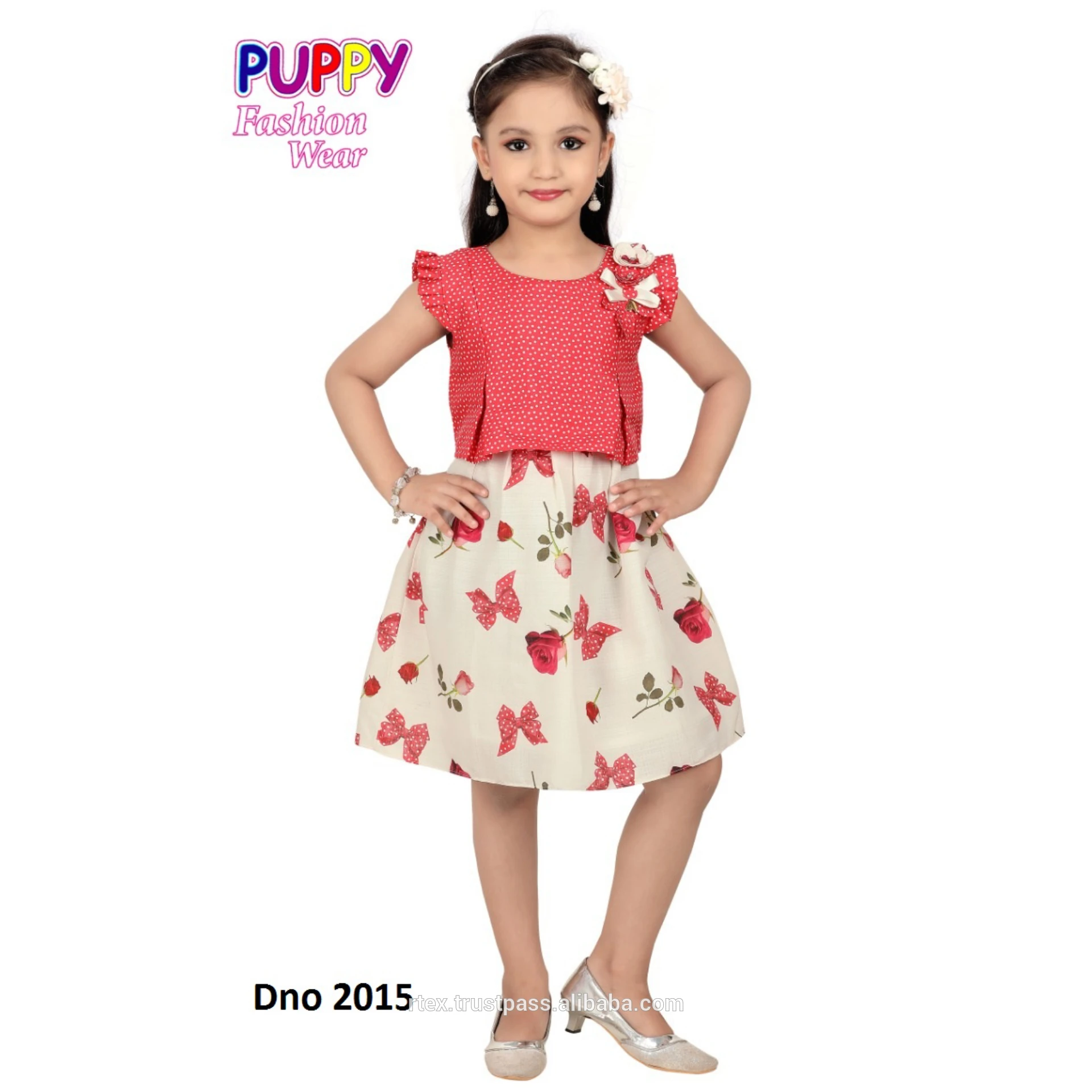 Animal print frocks in white color for girls specially for kids
