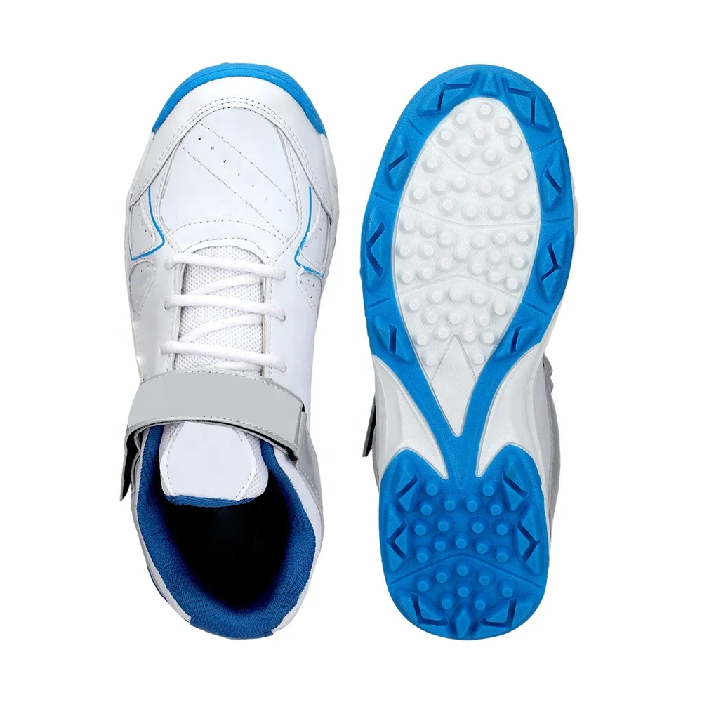 2022 New Design Wholesale Luxury Professional Leather Breathable Upper Rubber Spikes Soul Anti Slip Training Sport Cricket Shoes