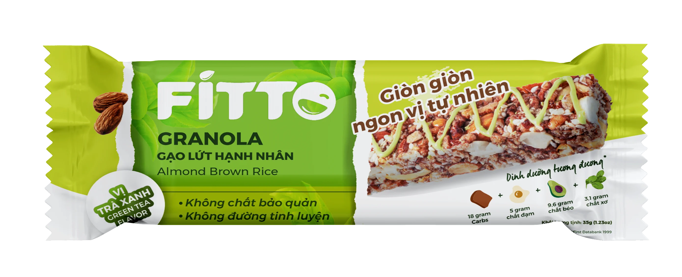 High quality nut bar - Almond Brown Rice Nutrition Nut Bar Matcha Flavor Snack Bar Made in Vietnam