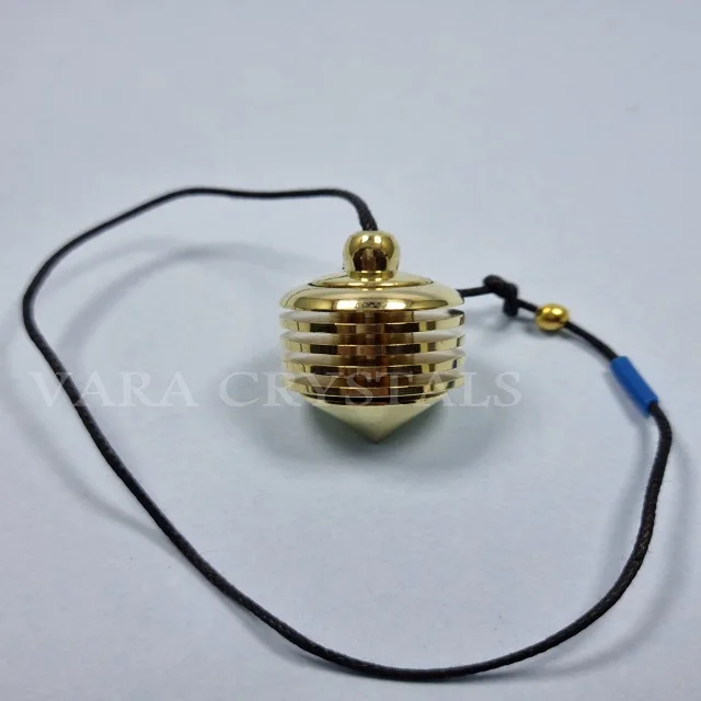 WHOLESALE COPPER COIL METAL PENDULUM KARNAK CONE CHAMBER EGYPTIAN SPRING CAGE HOLLOW POINTED SHAPE SEVEN CHAKRA PENTAGRAM