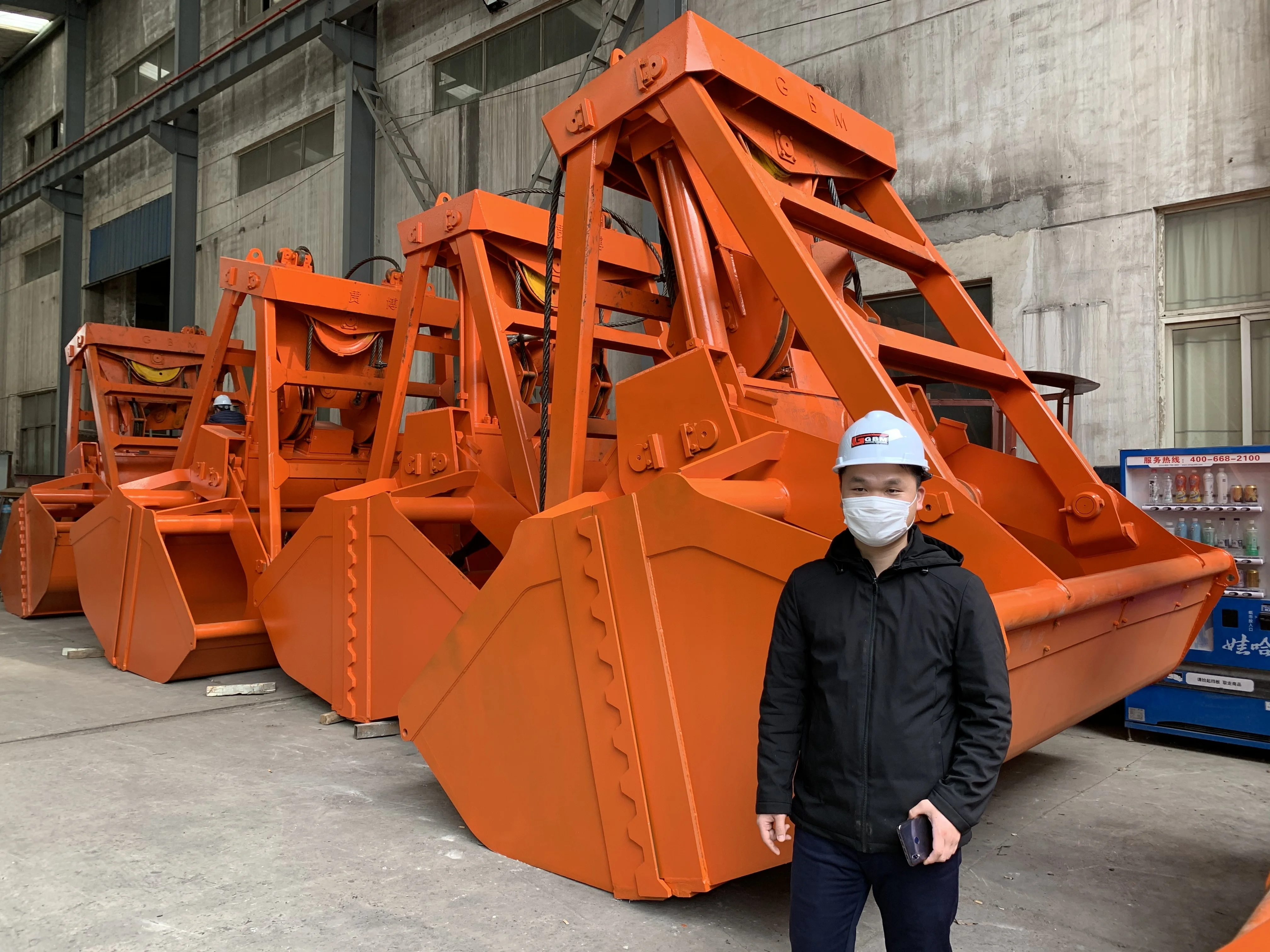 Electro-Hydraulic Clamshell Grab bucket motor hydraulic grab for handing bulk material,motor hydraulic clamshell grab