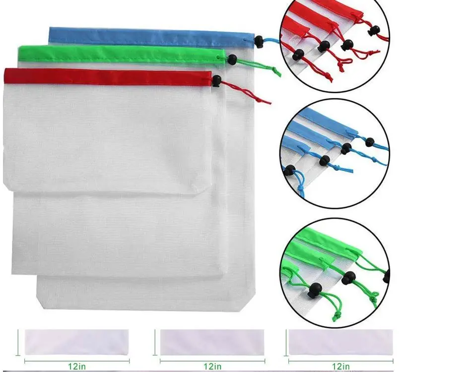 Drawstring Environmentalsmall mesh laundry bag,reusable produce bags organic cotton washable mesh bags for grocery shopping