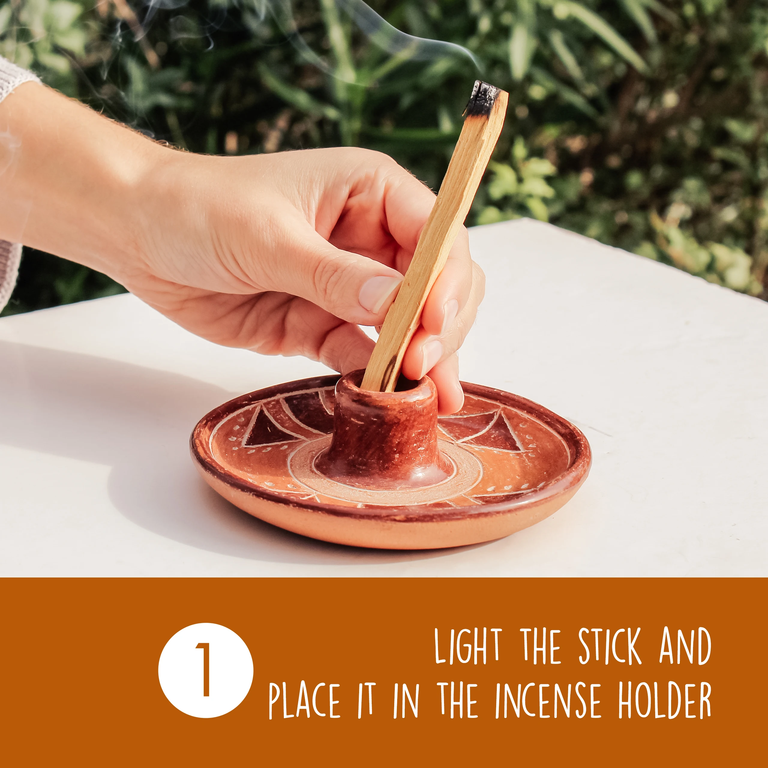 Держатель для палочек Palo Santa мочика из терракотовой ткани пальо-Санто ручная работа эквадорских ремесленников в комплект входят 1 Пало Санто