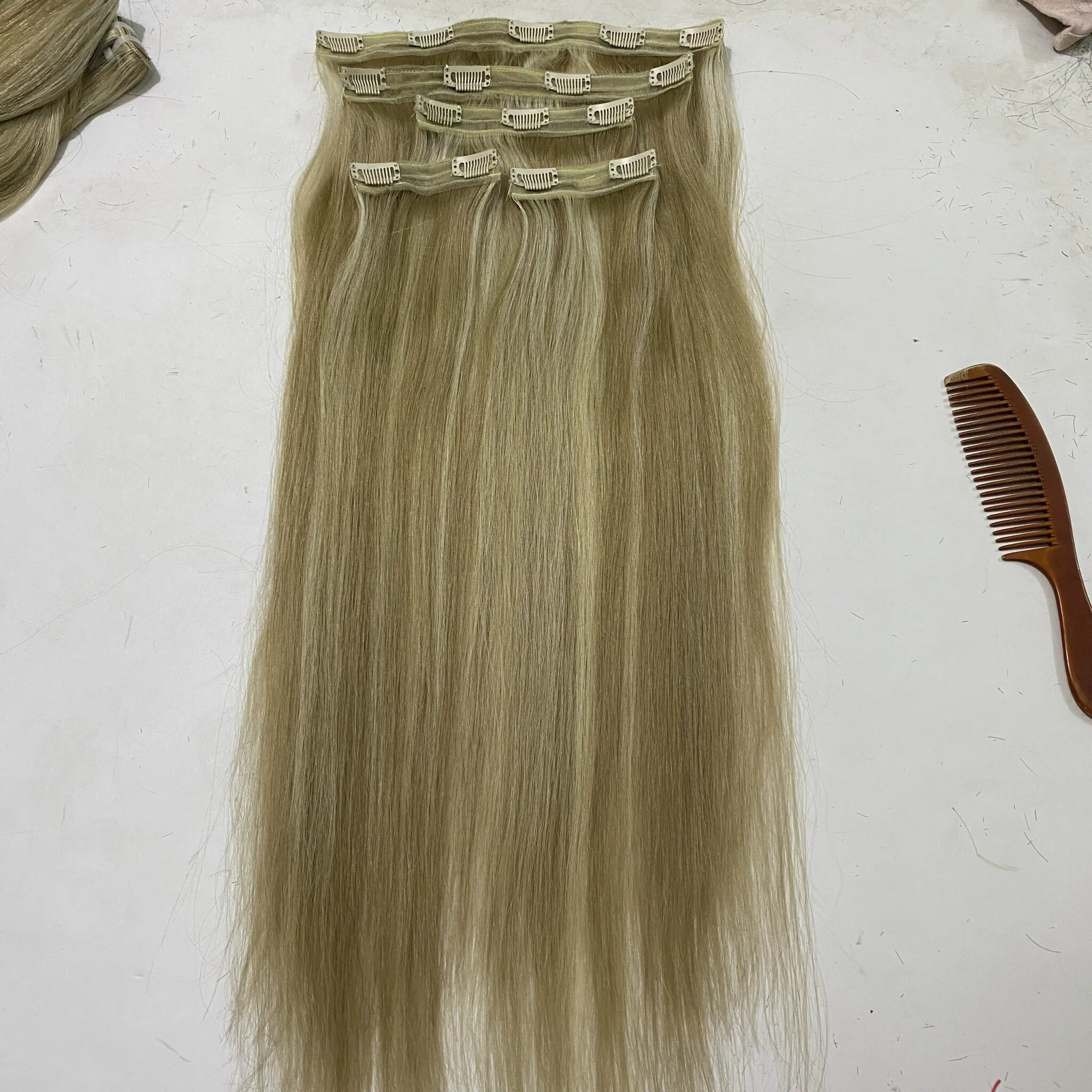 Supper double drawn Clip-in hair Bone straight  in all color - Top quality 100% Vietnamese Human hair at reasonable price