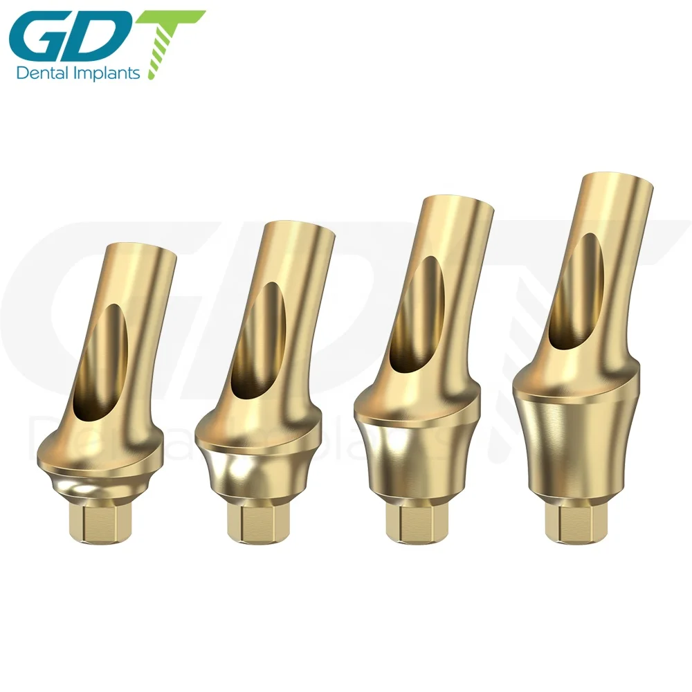 Concave Anatomic Angulated Titanium Abutment 25 Degree, Dental Implant Internal Hex 2.42mm Connection