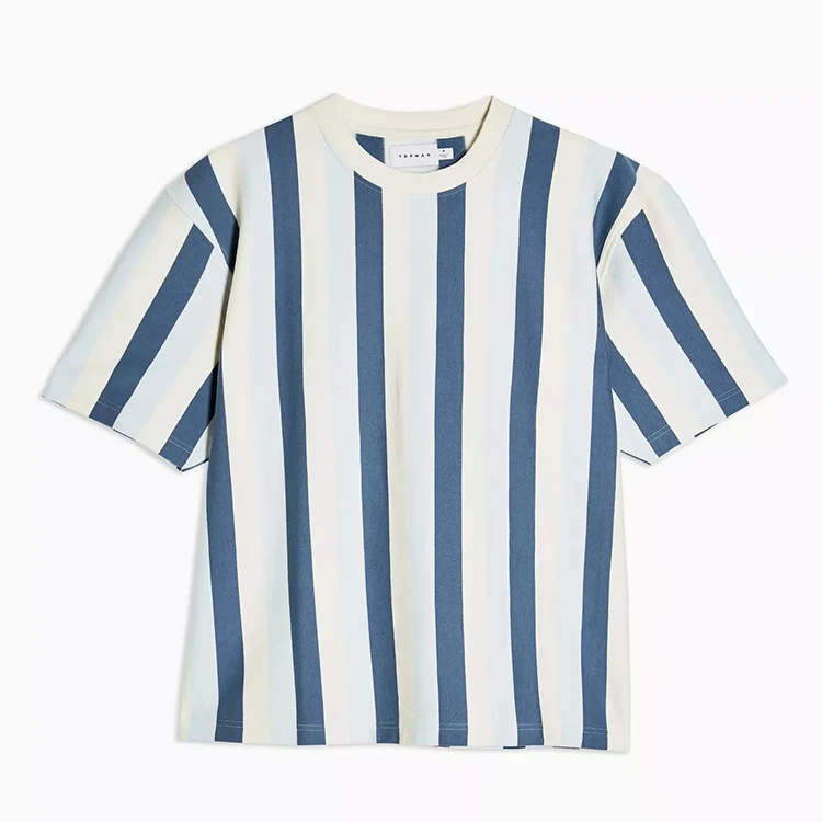 
Factory Price 100% Cotton Stripe Crop Top T Shirt Men Cotton Wholesale 