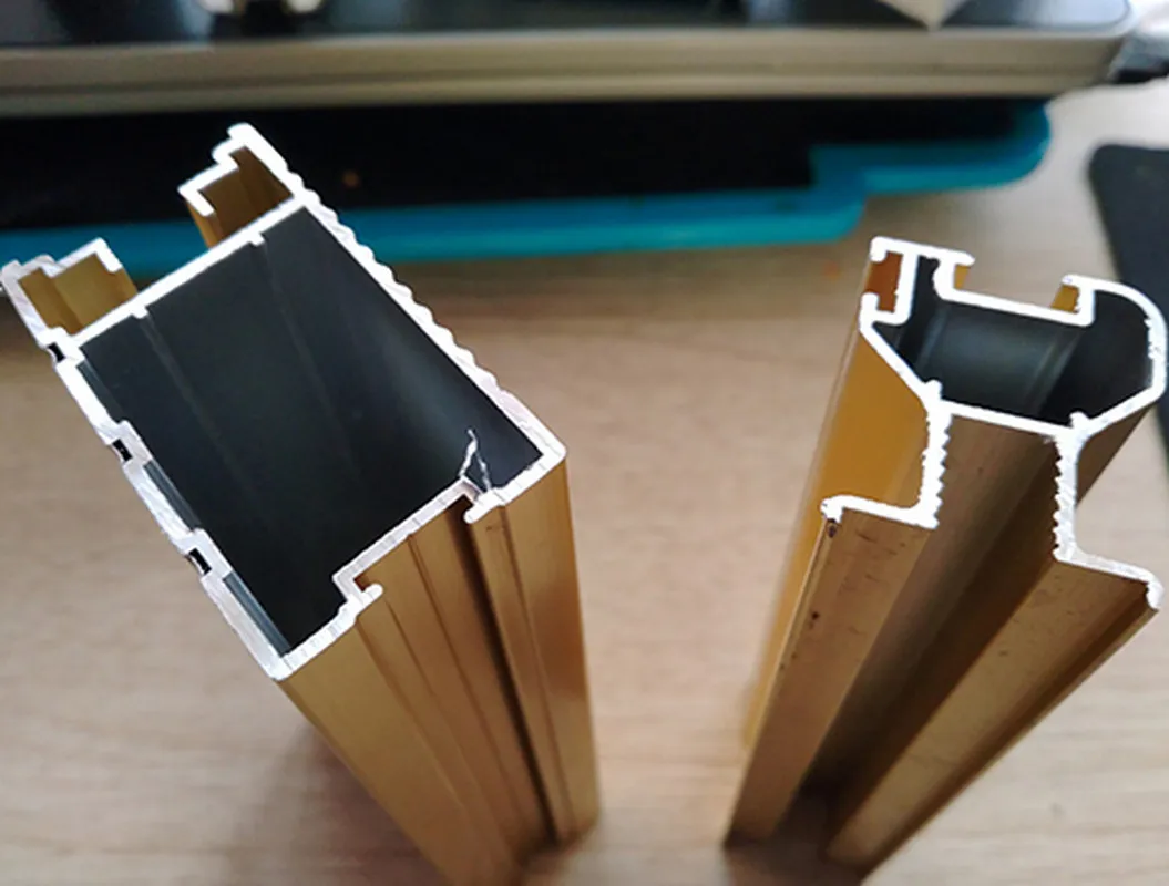 shine gold aluminum profiles at good price from zhonghao company