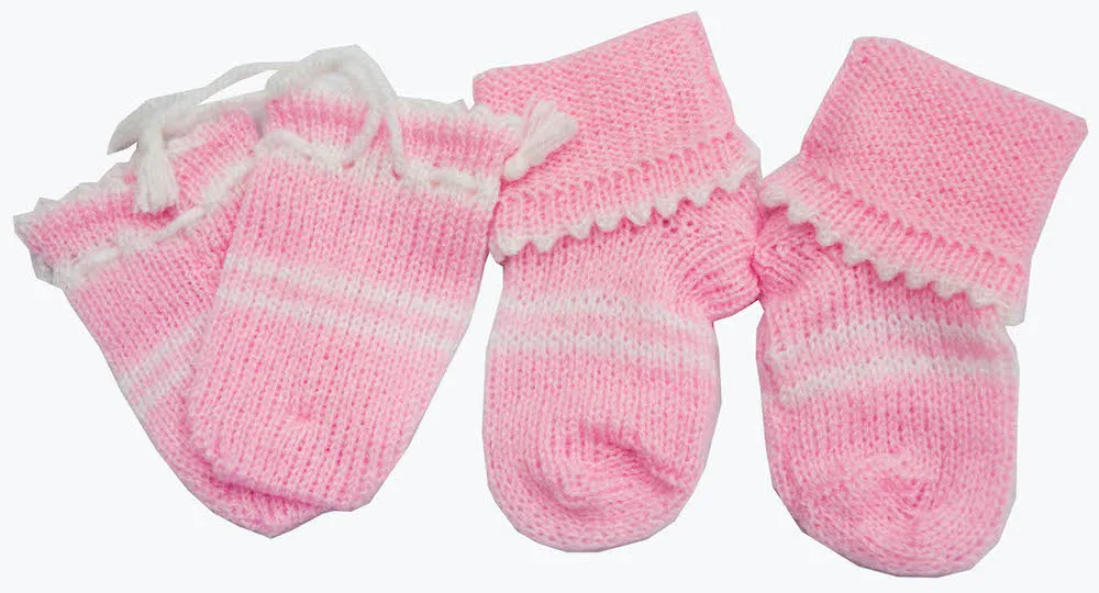 
Knitted Infant Baby Cap Mitten and Sock Knitting Beanie Baby Infant Cap made in Thailand 