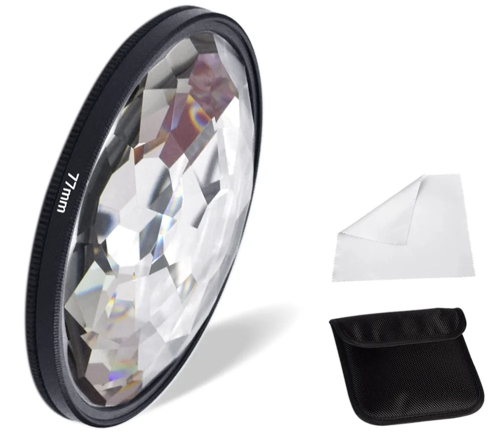 Kaleidoscope Glass Prism Lens Filter Prismatic Effect Filter for Cameras Fractal Filter for Repeated Subjects