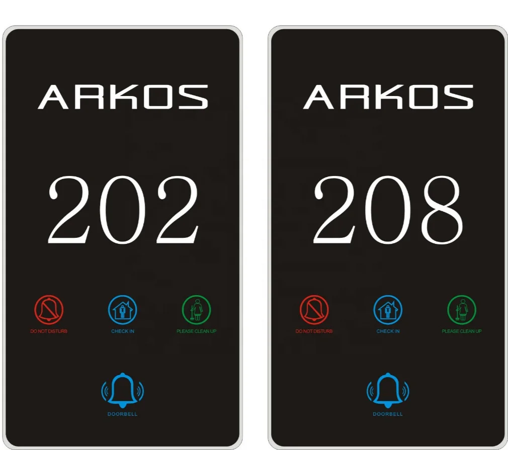 Hot Sale Smart Hotel Door Plate Room Number LED Signs DND MUR Panel Doorplate with Switch