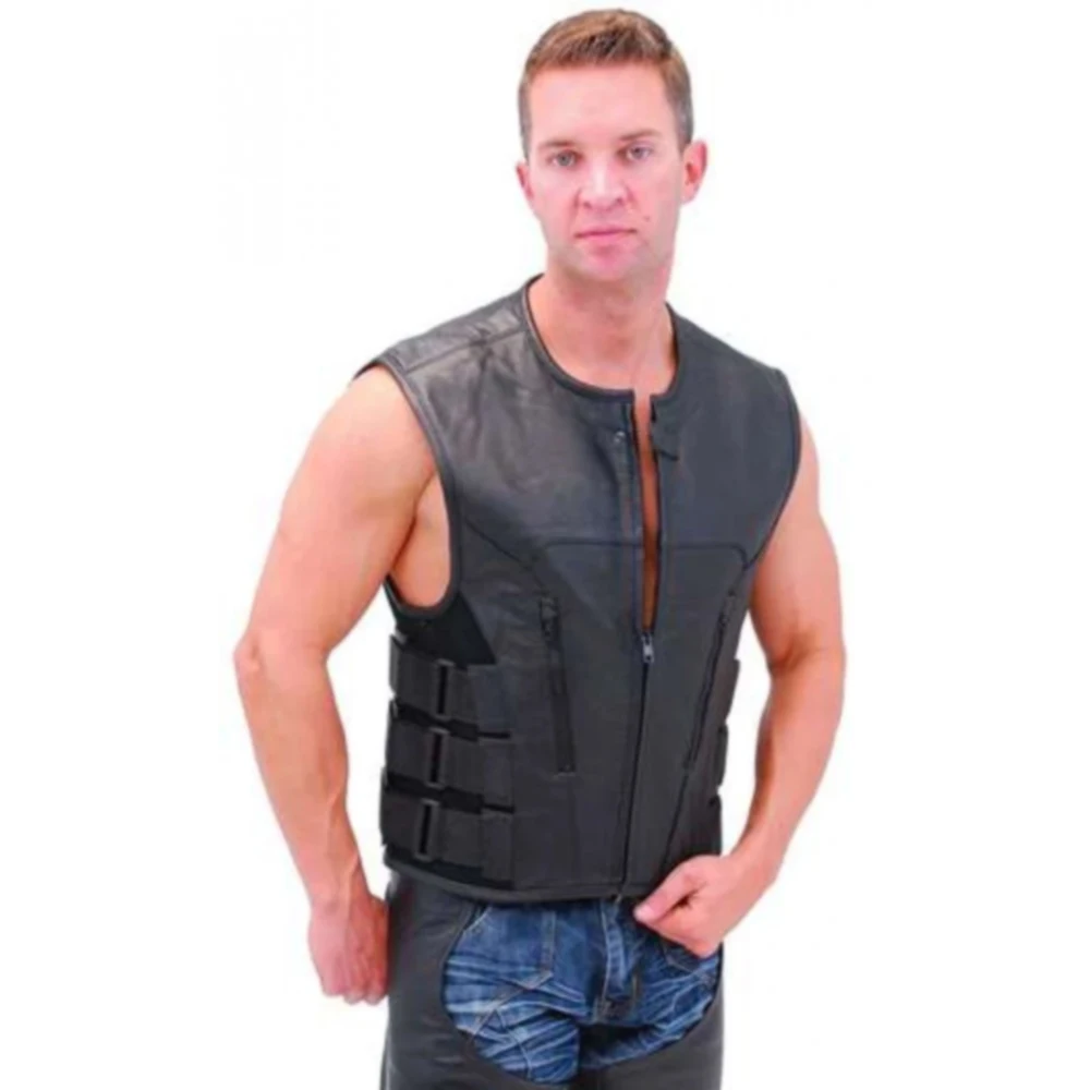 
Leather New Arrival Men Stand Collar Autumn And Winter High Quality Fashion vest 