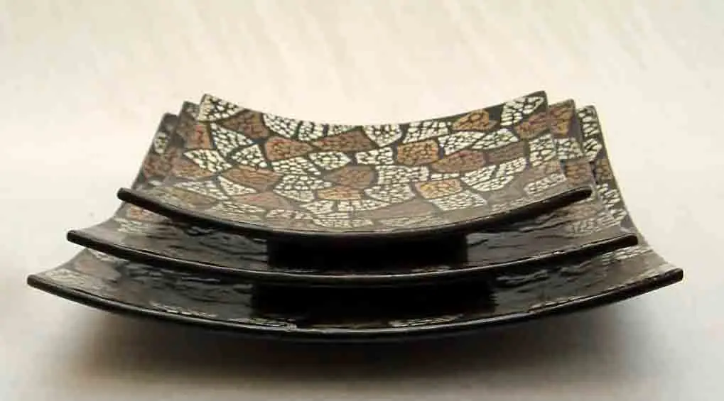 Набор из 3 квадратных лаковых тарелок с отделкой яичницы, изделия ручной работы из Вьетнама, для домашнего декора, посуды, столовой посуды.