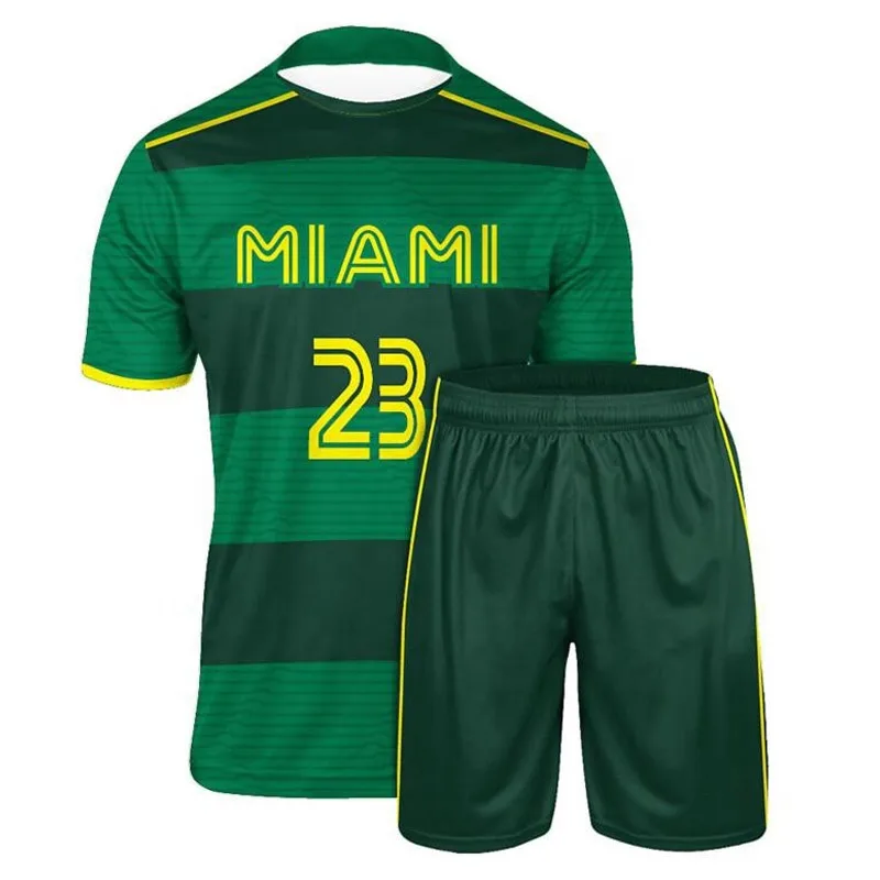 Wholesale Thailand Original Football Uniform Manufacturer Soccer Jersey Green color