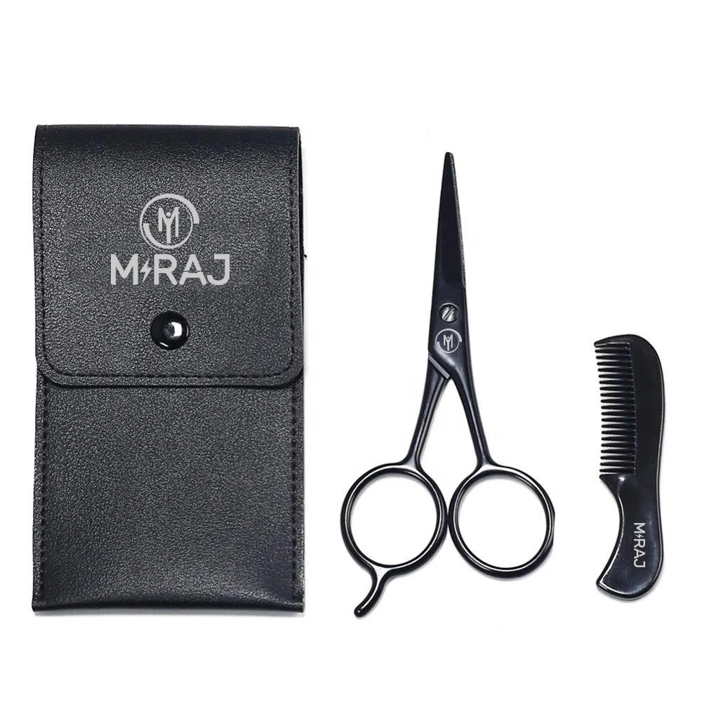 Mens Beard Grooming Kit with Stainless Steel Hair Scissors Sharp Cutting Blades for Haircut Beauty Products