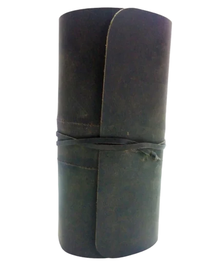 Manufacturer Customised Coloured Pencil Roll Up Pouch Package for Sketching Drawing Writing Pens 100% Genuine Leather Case