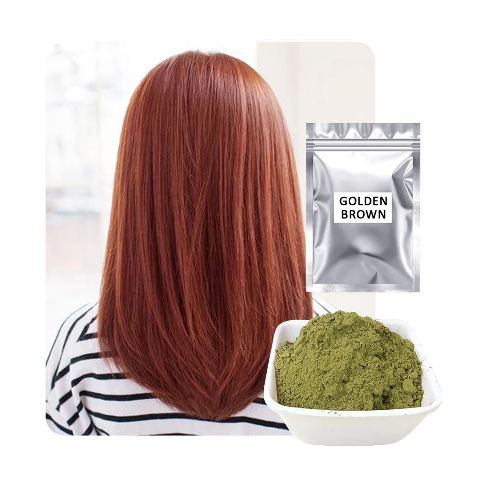 Best Selling Golden Brown Henna Hair Colouring Dye Powder OEM Long Lasting Easy Coloring From Sojat Rajasthan
