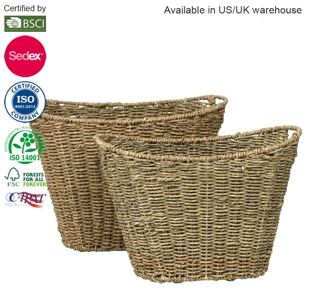 Hot selling wholesale shopping basket hand woven baskets wicker storage basket from Viet Nam 2021