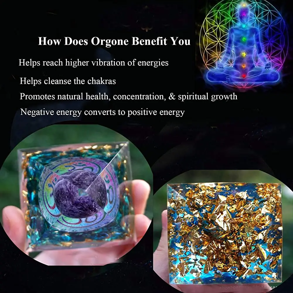 Sinymilk Amethyst Crystal Sphere and Smelting Stone Orgone Pyramid Copper EMF Protection Energy Generator : Wholesale Orgone
