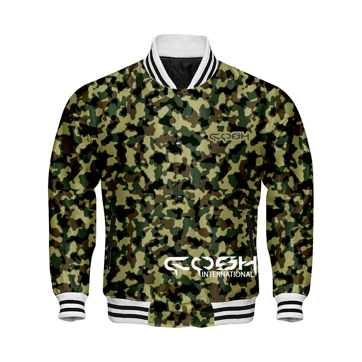 Best Selling Digital Printed Satin Sports And Team Wear Baseball jacket Long Sleeve Windproof Bomber Jacket Vendor From Pakistan