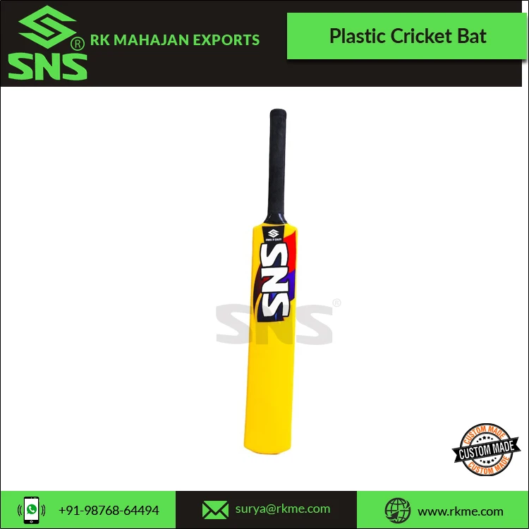 Best Quality Hot Selling Customized OEM Size 6 Plastic Cricket Bat with Rubber Grip for Ground/Beach/Garden/Street