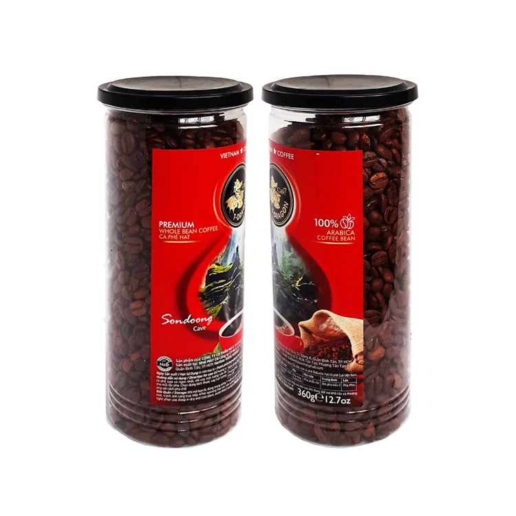Vietnam MEDIUM ROAST Sugar-Free Can (Tinned) 360GR CAFE T-DRAGON - PREMIUM WHOLE BEAN - ARABICA COFFEE BEAN