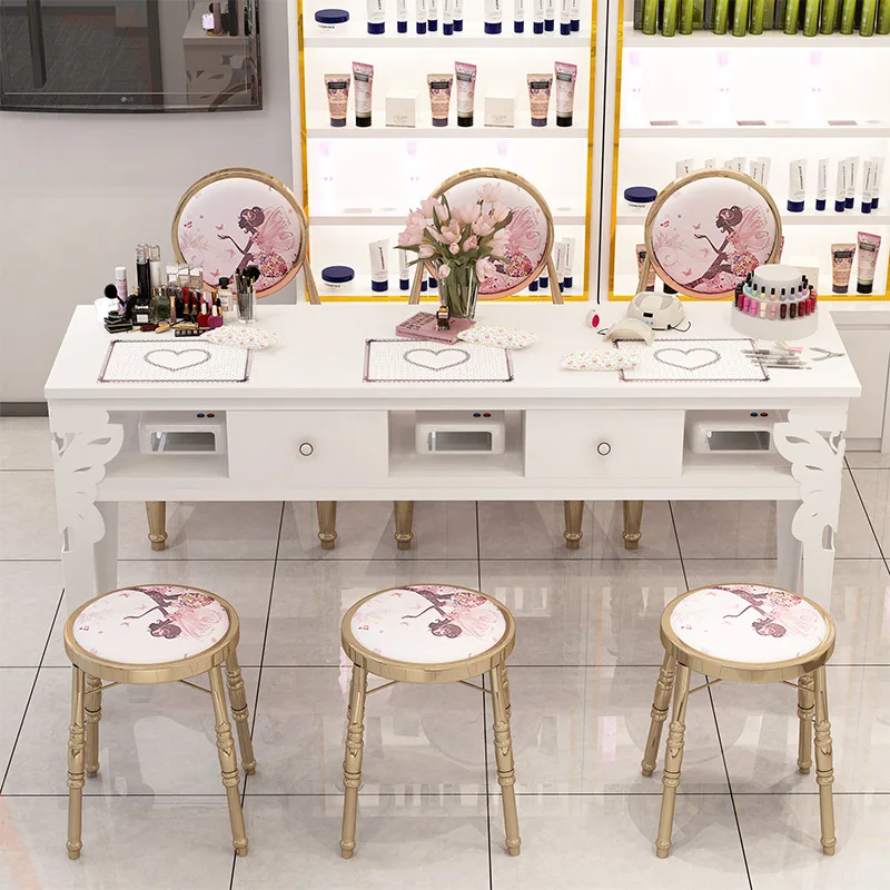 Single double seats nails salon manicure table