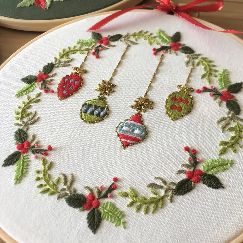Embroidery Starter Kit with Christmas Pattern,Cross Stitch Set for Beginners.
