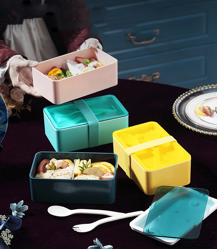 Factory Supply  Best Selling Christmas Festive Season Gifts  2 Layer Children School Silicon PP Lunch Box