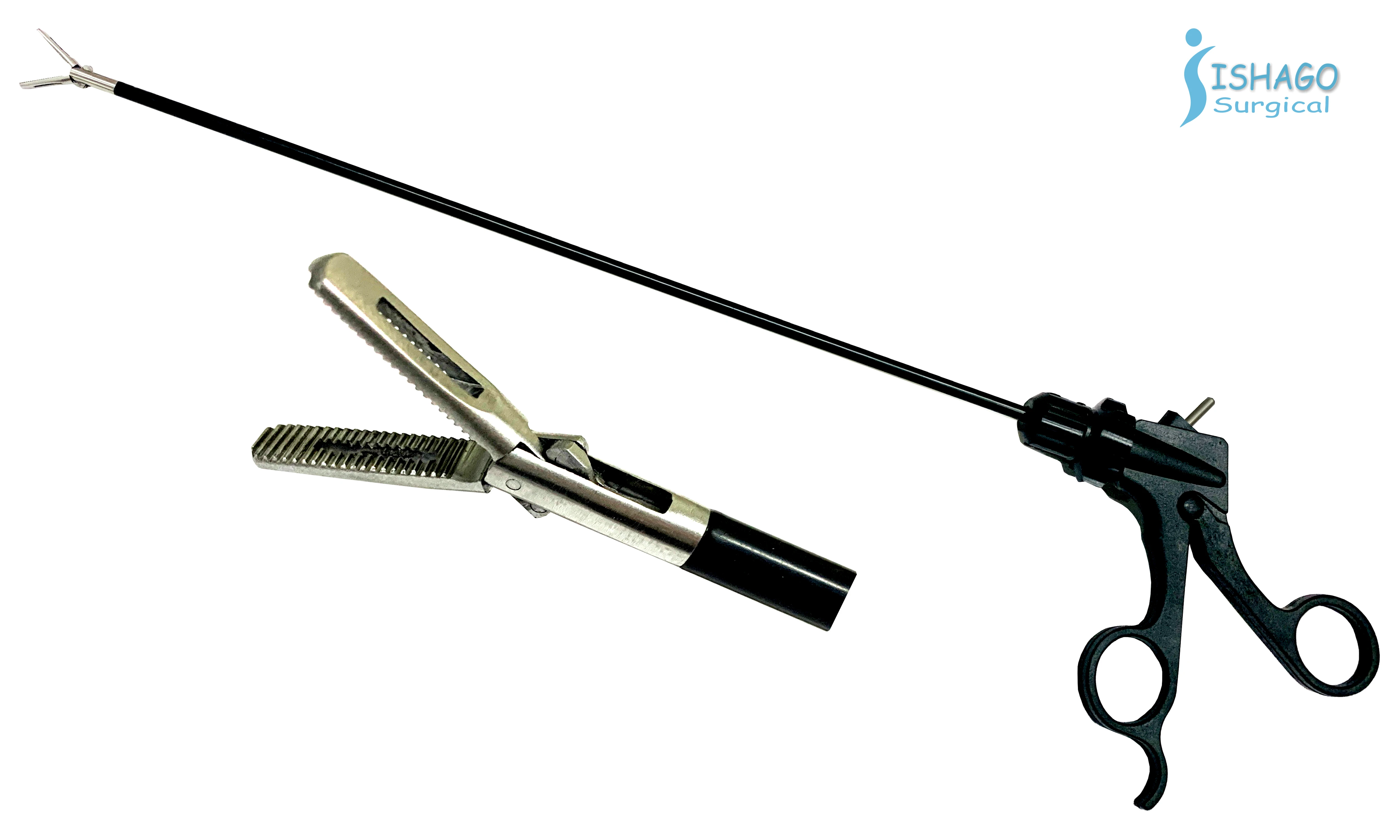 Laparosopic Atraumatic Grasping Forcep with Insulated Retched Handle for Laparoscopic Surgery