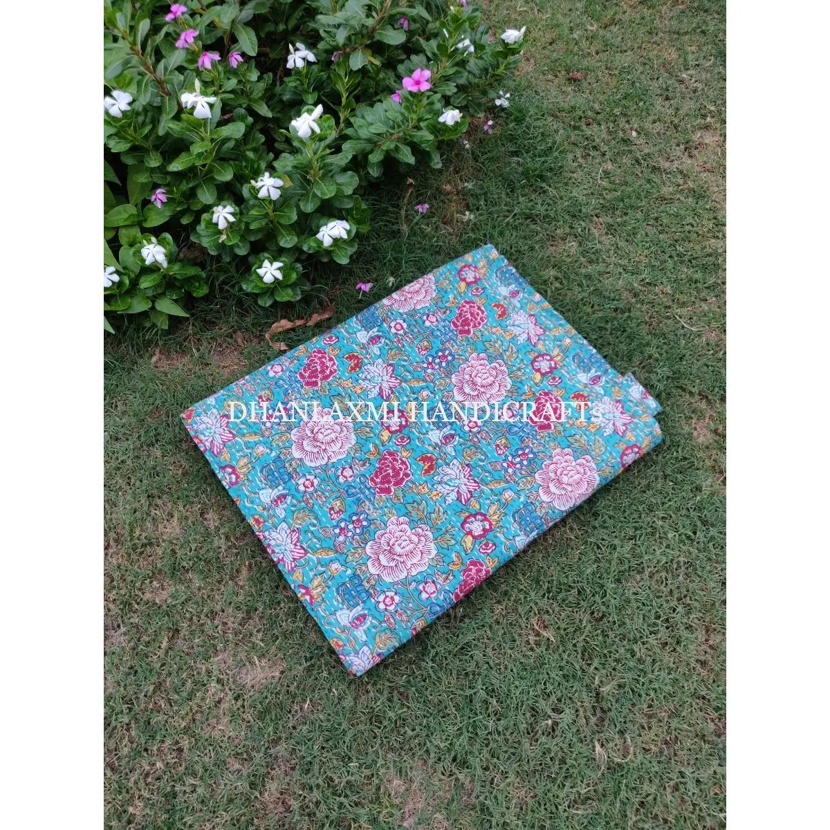 Beautiful Floral Print Indian Bohemian Kantha Quilt Handmade Home Decorative 100% Cotton Wholesale Kantha Bedspread