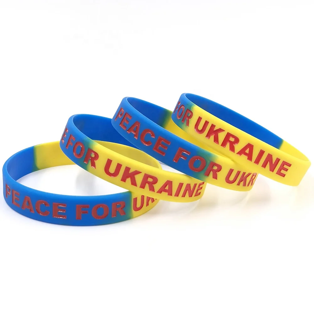 RTS Promotional Silicone Wristbands Rubber Band Ukraine Bracelet