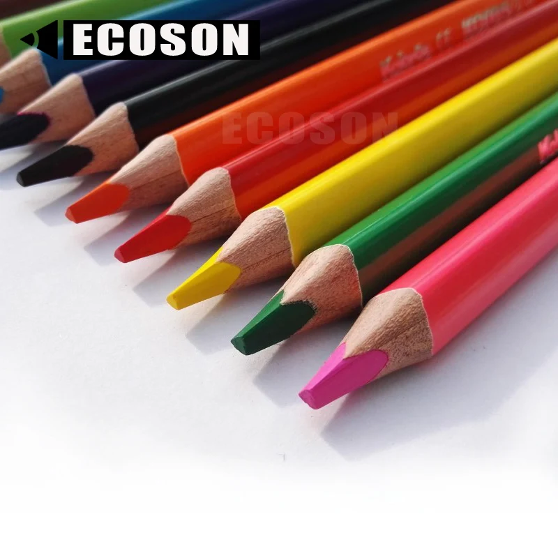 FREE SAMPLE Hexagonal Natural Wood Color FSC Certified Pencils Non-toxi Basswood Jumbo Highlighter Pencil with FSC Certification
