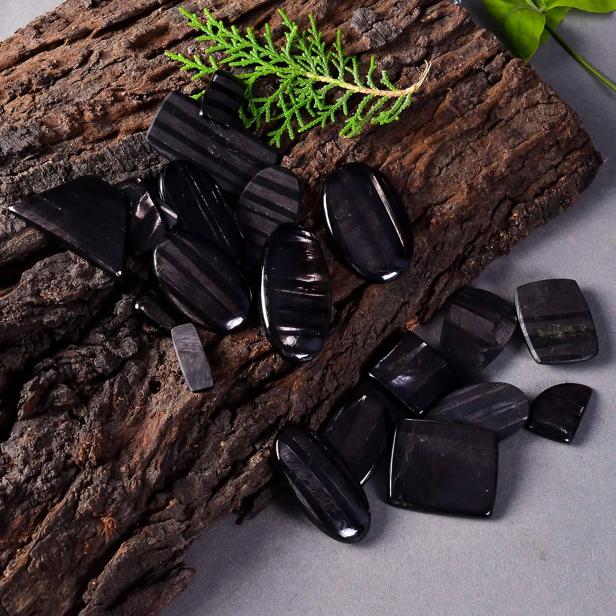 Free Size Natural Hypersthene Stone Smooth Mix Shape Cabochon Lot Per Kilogram from Gemstone Supplier at Wholesale Price Gems