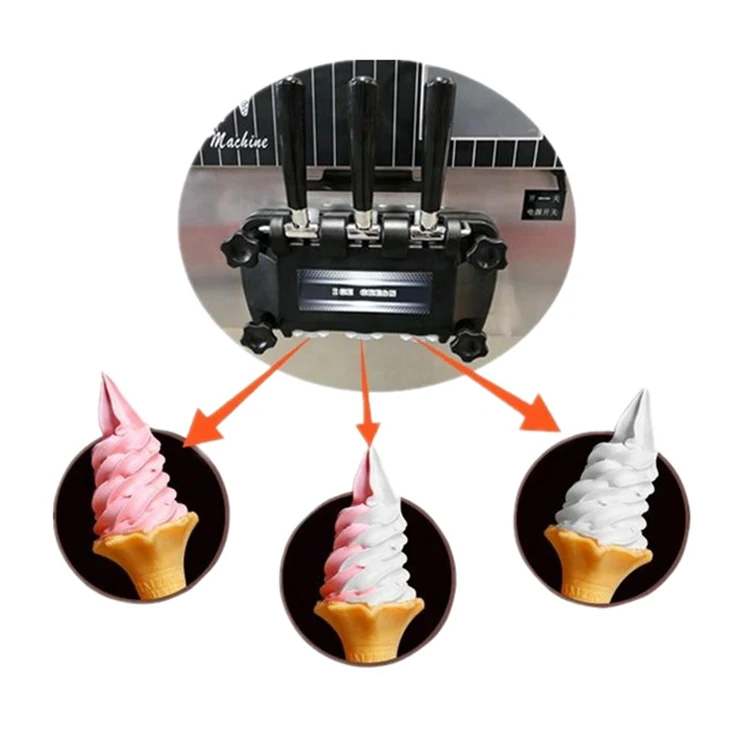 three flavors air pump a glace 2 1 mixed automatic mixer industrial soft making price commercial softy ice cream machine