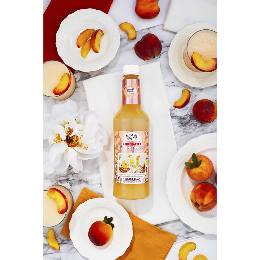 Master of Mixes White Peach Daiquiri/Margarita - 1 Liter Ready-To-Use Non-Alcoholic Cocktail Mix