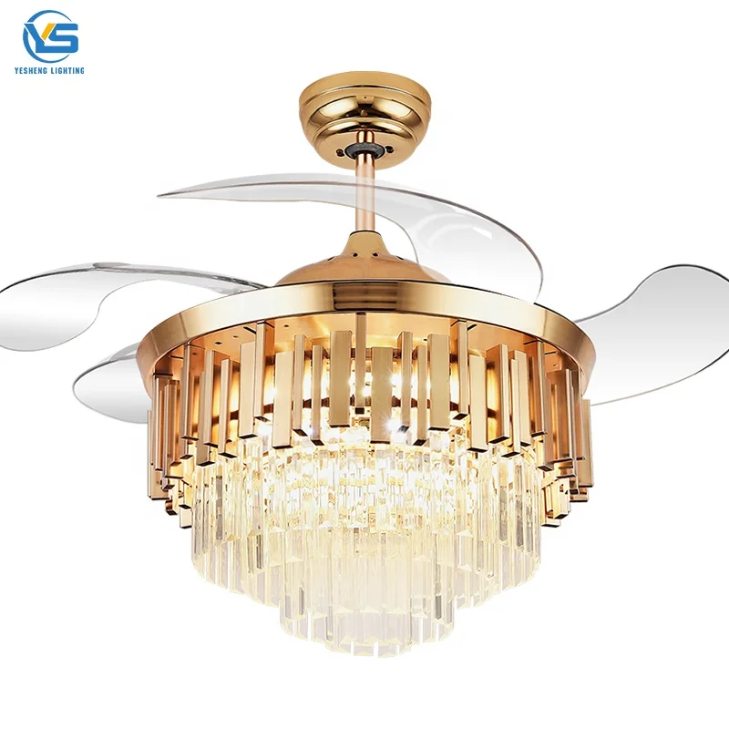 2049A Crystal chandelier ceiling fan with light with remote control